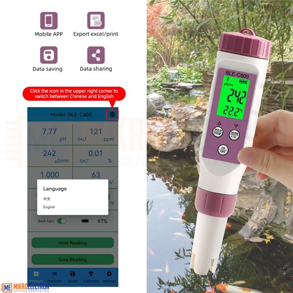 Wifi Water Quality Tester Ph/ec/tds/orp/salt/ Temp Meter Digital