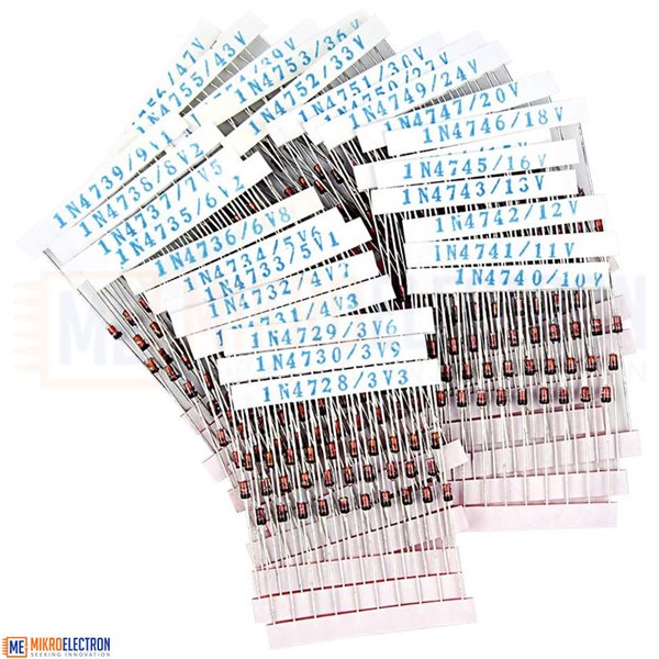 280pcs 1W Zener Diode Assorted Kit Assortment Set in Bag | E-components