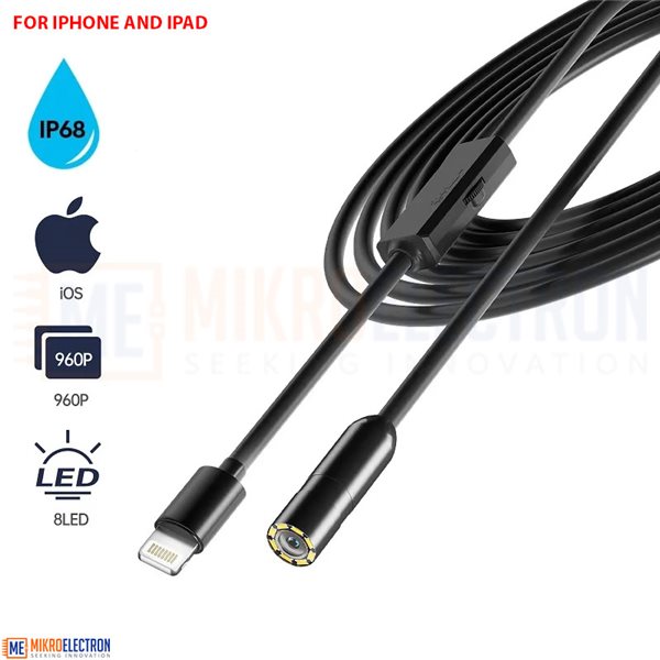 8mm Endoscope Waterproof Inspection Camera USB Borescope IOS iPhone 3.5m |  Connectors & Wires Computer and Phone Accessories